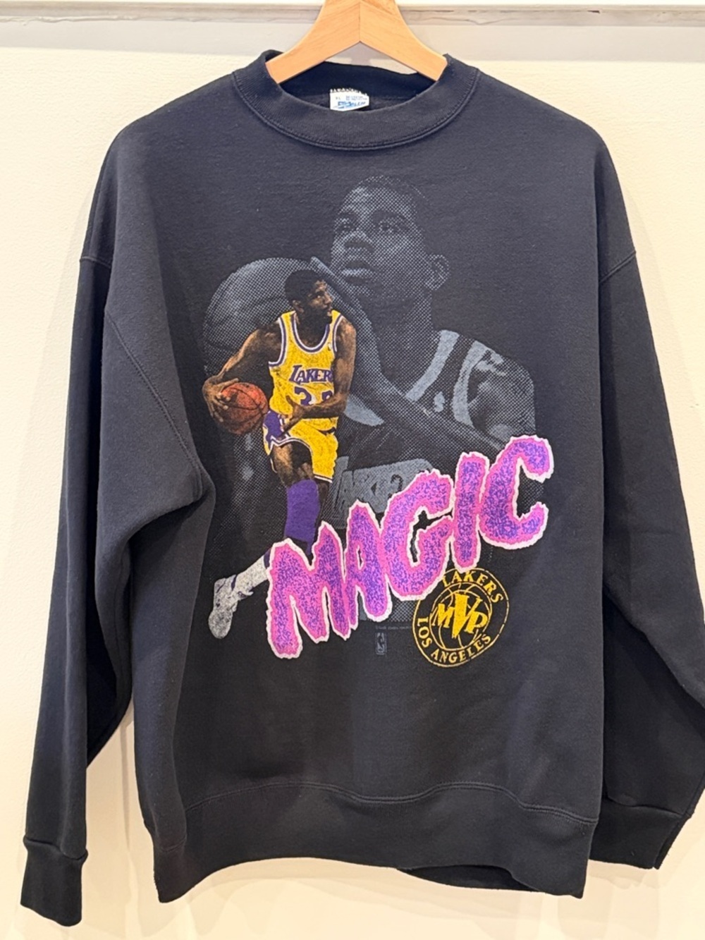 Vintage 1990s Magic Johnson La Lakers Salem Sportswear Men's Sweatshirt XL